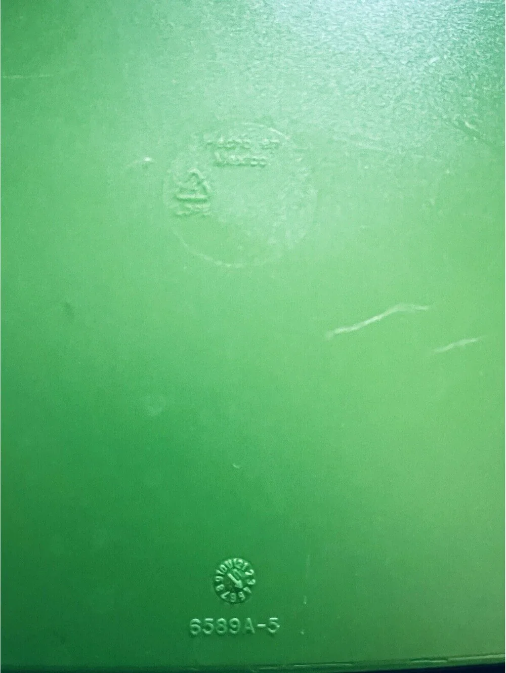 VTG Tupperware 2L Square Storage Container 6588A-5 Green Seal Lid 6589A-5 White